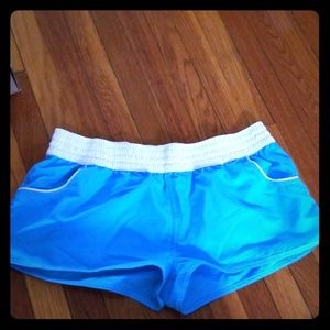 Blue running shorts
